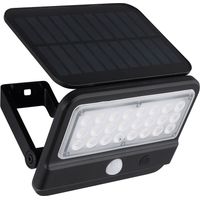 Wandlampe mit Bewegungsmelder LED Solarleuchte Haustürlampe Fassadenleuchte Gartenlampe, 1x LED 400lm neutralweiß, BxH 14,4x10,4 cm