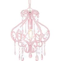 Vidaxl – Plafonnier rond rose E14 – Structure métal et acrylique – Éclairage doux ou vif selon ampoule – Installation rapide et sécurisée