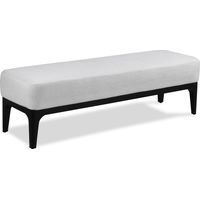 Panca Poggiapiedi Letto Imbottita Delft Pärumm Grigio Perla 153x46x46 cm