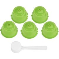 Taille JAUNE Capsules rechargeables réutilisables, 5 pièces, dosettes pour nescafé Dolce Gusto, machine Nespresso, dosette de café