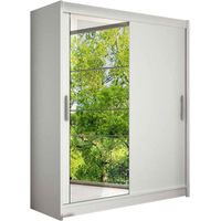 Armoire Closico Camera VI, Blanc, 200x150x58cm, Portes d'armoire: Coulissantes, Nombre d'étagères: 5
