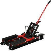 Cric hydraulique moto 680 kg élévateur ATV garage piste hauteur ajustable 24-36 cm plateforme antidérapante haute résistance 110x36x67 cm noir rouge