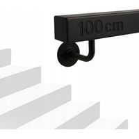 Rampe d’escalier - 100 cm - Acier noir - Design moderne - Intérieur et extérieur