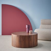 Table basse ronde effet noyer Ø80cm