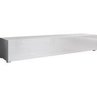 Muebles Bonitos – Meuble TV blanc 180x40cm – Structure en mélamine mate – Système d'ouverture push-click – Pieds de 2 cm – Design minimaliste