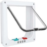 Gattaiola sottile per finestre, porte per animali domestici e porte scorrevoli, gattaiola di sicurezza con chiusura a 4 vie, gattaiola resistente alle intemperie per porte e pareti sottili (19 x 20 x