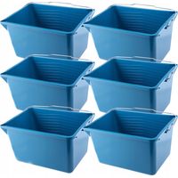 KADAX Farbeimer, rechteckig Malereimer aus Kunststoff, Blau, 12L, 6 Stück