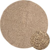 Vidaxl – Tapis rond 90 cm aspect jute – Matériau PP durable – Résistant aux UV – Pour intérieur et extérieur – Nettoyage facile