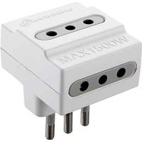 ADATTATORE TRIPLO 10A 2P+T - presa 10A 2P+T - Colore Nero