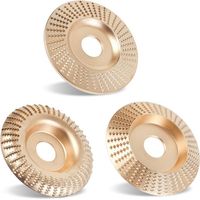 Upgraded 3PCS Wood Carving Disc Set for 4" or 4 1/2" Angle Grinder with 5/8" Arbor, Grinding Wheel Shaping Disc for Wood Cutting, Grinder Cutting Wheel Attachments