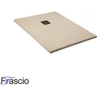 Duschwanne 65X140 cm Vulcano Line Slim Perlweiß Ral 1013 aus Kunstharz und Marmorpulver mit freiem Abfluss - FRASCIO