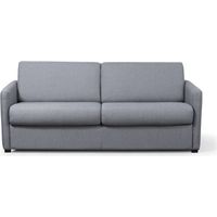 Canapé convertible express 3 places AGATHE en Tissu - matelas 13cm - Gris clair, Couchage 140x190cm