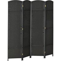 Paravent pliant 4 panneaux 160x170 cm, salon chambre bureau, noir
