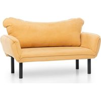 Schlafsofa 2-Sitzer Hone, mit Stauraum, verstellbar, Klick-Klack-Öffnung, 140x65 cm, Gelb