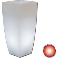 Harz-Blumentopf eckig mod. Agave33x33 cm h 70 mit roter Lampe