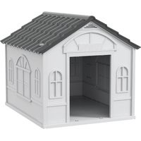 Niche pour chien, niche pour chien avec toit à deux pentes, résistante aux intempéries maison pour petits animaux pour chiens de taille moyenne sous 20 kg, niche pour chien extérieur, 65 x 75,7 x 63 c