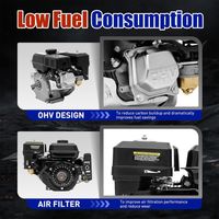 Moteur à essence 7,5 CV avec démarreur électronique, moteur kart à 4 temps avec refroidissement à air, démarrage électrique Pull Start pour karts, compresseurs, fraiseuses de tranchée, générateurs