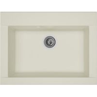 STRADOUR Evier cuisine a encastrer 1 bac sans égouttoir Hexo - Résine - 66 x 50 cm - Blanc