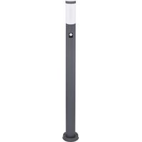 Lámpara de pie LED para jardín V-TAC de 110 cm con portalámparas E27 y sensor de movimiento en acero IP44, color gris