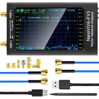 V3 Mesureurs d'ondes Analyseur de Réseau Vectoriel Amélioré : Écran 4,3", 1MHz–6GHz, 801 points, RTC temps réel, mesure VSWR/S/phase/délai, diagramme de Smith