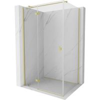 Mexen Mist-H T cabina doccia a battente sinistra 100 x 70 cm, trasparente, oro spazzolato - 8A5T-100-070-55-00-L