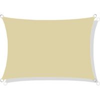 Voile d'ombrage imperméable en corde 4 x 3 m beige
