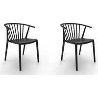 Set 2 chaises intérieur, extérieur noir WOODY Resol
