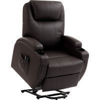 Chaise debout. Fauteuil inclinable avec aide debout. Y compris la télécommande. Porte-gobelet. dossier réglable. Brown