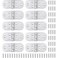 10er-Pack Edelstahl-Doppelscharniere mit Schrauben, rostfreies Türscharnier, silbernes Klavierscharnier, Hochleistungsfeuerzeug