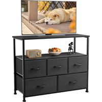 Sweetcrispy Kommode mit Schubladen - kommoden & Sideboards für Schlafzimmer Geeignet, Komodenschrank mit 5 Schubladen, TV-Schrank mit Stabilem Stahlrahmen, Ideal für Schlafzimmer, Wohnzimmer