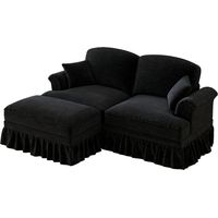 Canapé Cloud L-forme 2 places Confort Chenille Noir 194x140x93 cm ZIPSOFA Canapé