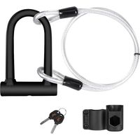 Bike U Verrou De Sécurité Robuste En U Avec Câble Flexible De 1,2 M Et Support De Montage Robuste Pour Vélo De Route, Vtt, Vélo Électrique Pliable