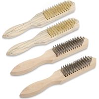 4 Pièces Brosse Metallique, dont Brosses Métalliques et Brosse Laiton, Brosse Metallique a Main pour Enlever la Peinture, Rouille, Scories de Soudure, Saleté