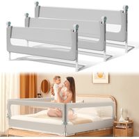 Wolketon 3X Barrière de Lit Pliable pour Bébé/Enfant Oxford Angle 180° avec extra Gurt zur Befestigung 1x150cm, 2x180cm