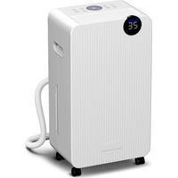 Déshumidificateur, blanc, 12L, 2,1L, éclairage LED, pour maison, air intérieur, maison salle de bain, format pratique, usage quotidien