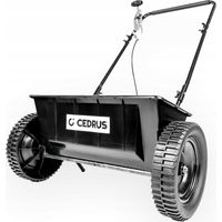 Cedrus SP31516 - Esparcidor de mano para semillas, fertilizante, sal, arena, 27 kg de capacidad, 60 cm de ancho de trabajo, mango ergonómico, ruedas grandes, aplicación precisa