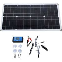 100W Solar Panel Kit IP67 Waterproof with DC 12V 24V 20A Controller Portable Solar Panel for RV Caravan Vehicle