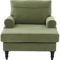 Canapé lounge chair single sofa confortable Chenille Olive Green 125.50x97.00x86.00 ZIPSOFA Canapé