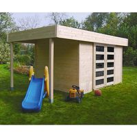 Abri de jardin LARVIK en bois 7,65 m², Plancher Oui
