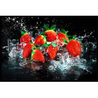 Affiche encadrée fraises fraîches sur glace