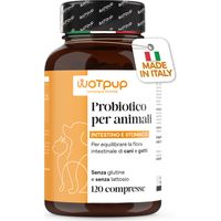 Wotpup Probiotici per Cani e Gatti, Alta Qualità Made in Italy. Fermenti Lattici 120 Compresse - 4 Mesi. Supporto Digestione, Contrasta Prurito e Allergie