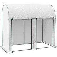 Invernadero de Exterior con Doble Puerta con Cremallera y Cubierta de PE para Cultivar Plantas 200x100x178 cm Blanco