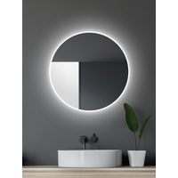 Talos Specchio da bagno a LED rotondo 60 cm – Specchio con illuminazione – Specchio da parete con cornice – Specchio rotondo colore luce bianco neutro 4200 Kelvin