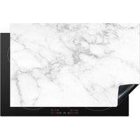 Induction Hob Protector Marble - Gray - White - Marble texture 80x52 cm