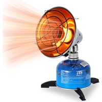Chauffage à gaz portable 15x15x14cm – Acier inoxydable – Allumage piézoélectrique – Réglage de la puissance de feu – Pour camping et extérieur