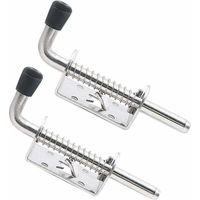 2-Piece Stainless Steel Spring Latch Door Lock Garden Shed Heavy Duty Spring Bolt Spring Bolt Garage Door Lock Basement
