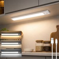 ROSNEK Veilleuse LED 20 cm avec détecteur de mouvement rechargeable lampe de placard Argent