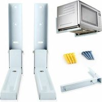 Extendable White Wall BRACKETS for Microwave, TV, Aquarium, Wall-mounted Steel Rack, holds up to 40kg