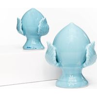 PUMO colorato AZZURRO Tiffany celeste Salentino Chiuso NEW decorazione in ceramica tipica pugliese Medio H 12 cm