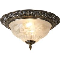 Plafoniera Contemporanea Derby Alluminio Ottone Vetro 1 Luce E14